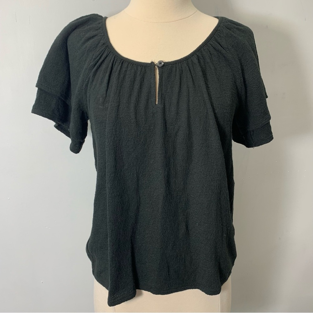 Madewell NWT black top bell sleeves cotton size XS